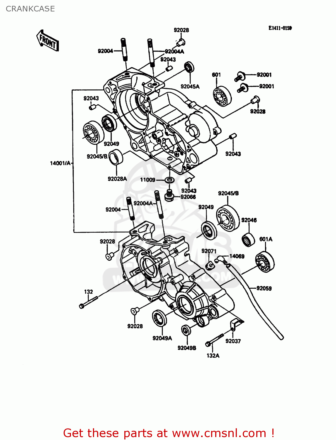 CRANKCASE KDX200-C2 1987 UNITED KINGDOM AL