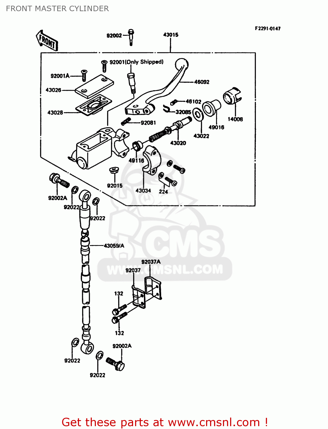 FRONT MASTER CYLINDER KDX200-C2 1987 UNITED KINGDOM AL