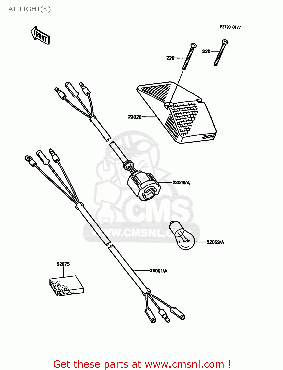 TAILLIGHT(S) KDX200-C2 1987 UNITED KINGDOM AL
