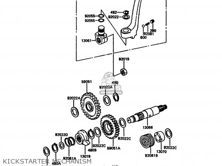 KICKSTARTER MECHANISM - KDX200-C2 1987 UNITED KINGDOM AL