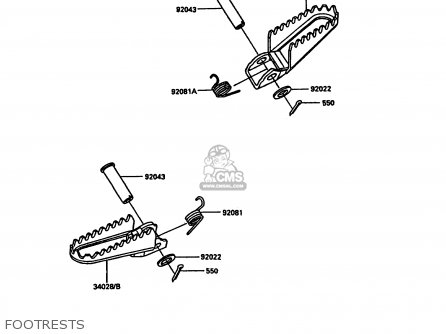FOOTRESTS - KDX200-C2 1987 UNITED KINGDOM AL