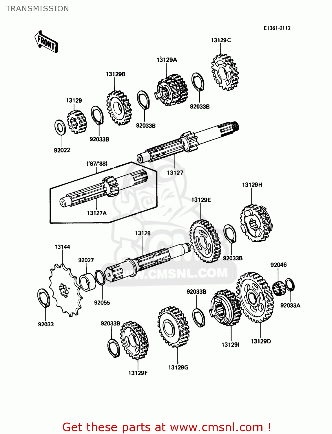 TRANSMISSION KDX200-C2 1987 USA CANADA