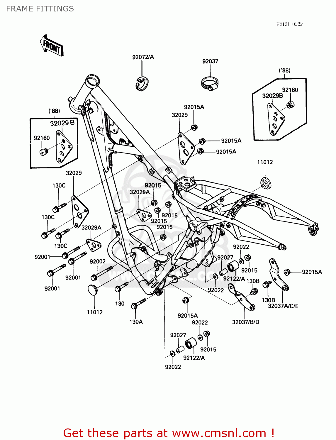 FRAME FITTINGS KDX200-C2 1987 USA CANADA
