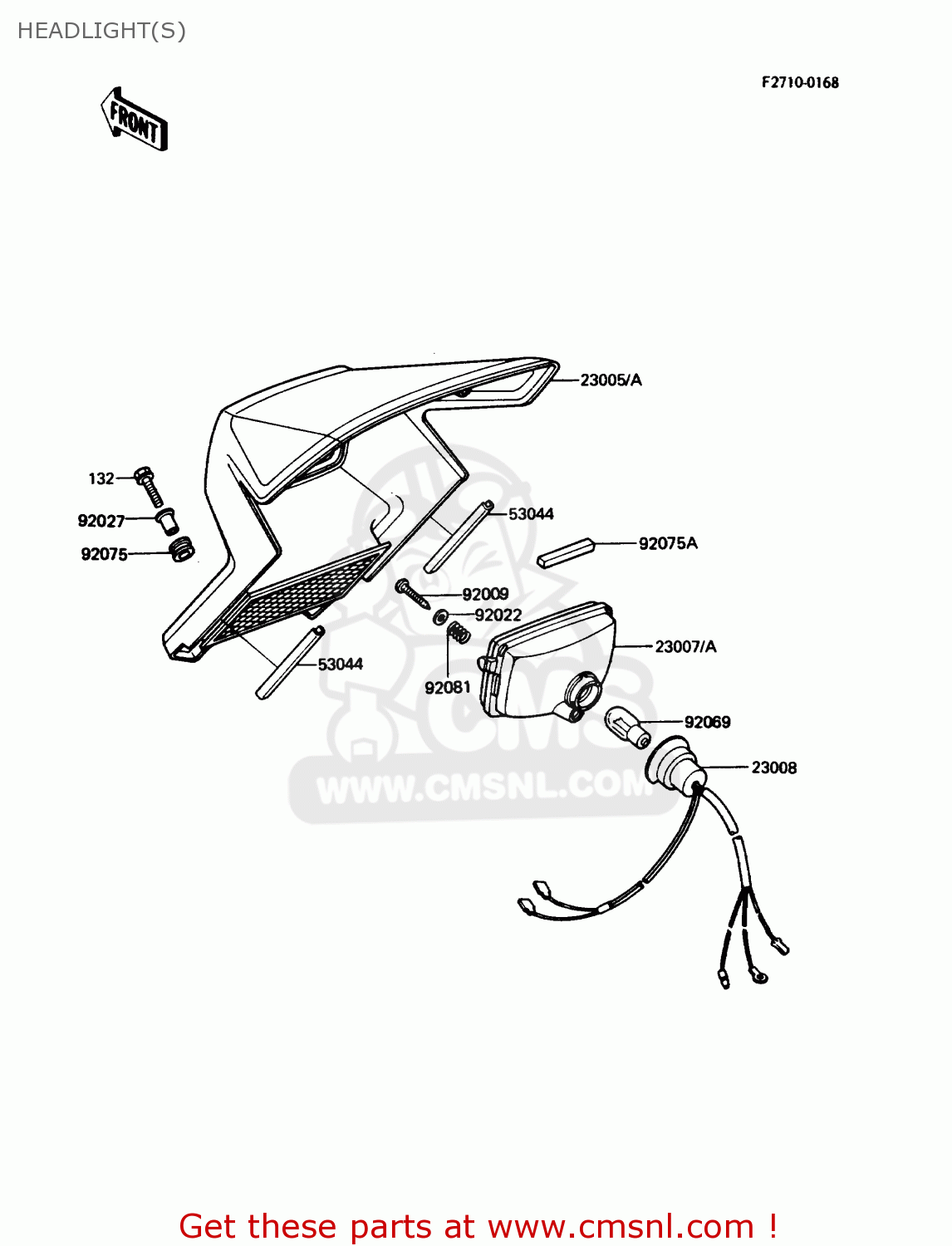 HEADLIGHT(S) KDX200-C2 1987 USA CANADA