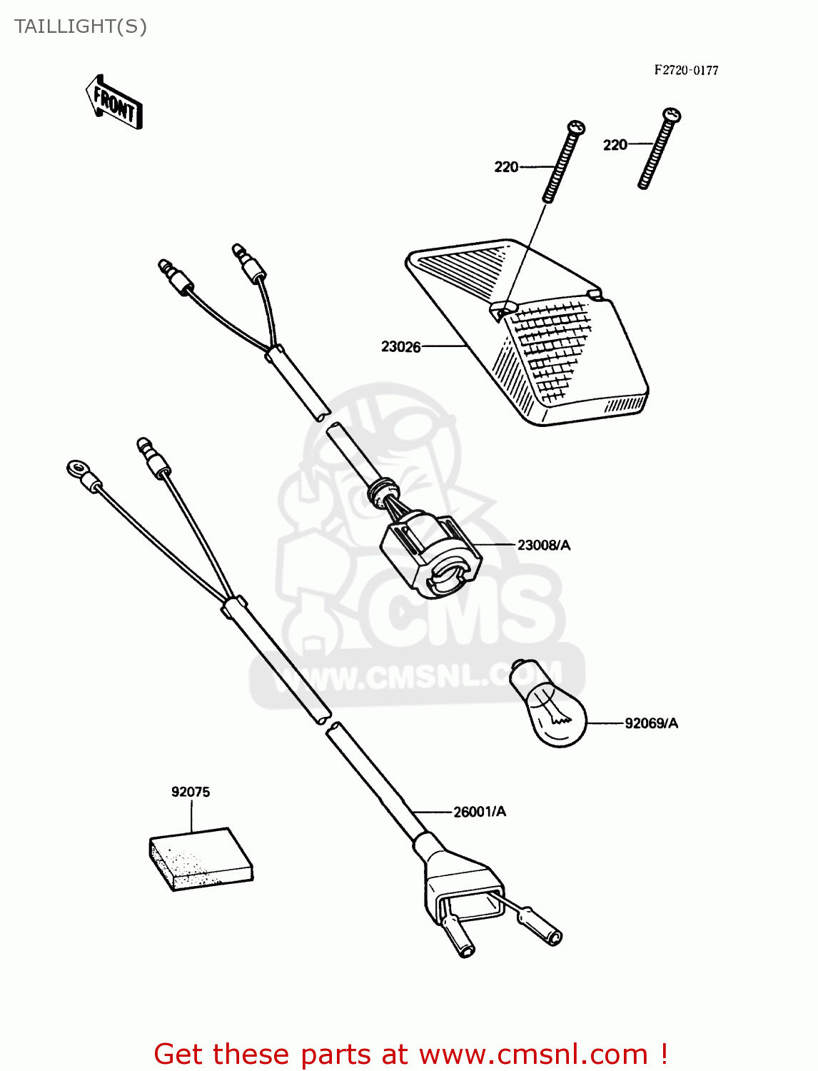 TAILLIGHT(S) KDX200-C2 1987 USA CANADA