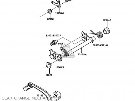 GEAR CHANGE MECHANISM - KDX200-C2 1987 USA CANADA