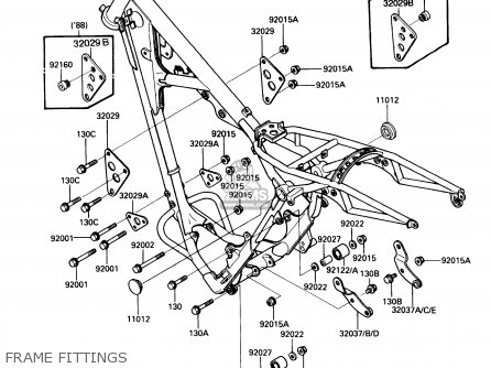 FRAME FITTINGS - KDX200-C2 1987 USA CANADA