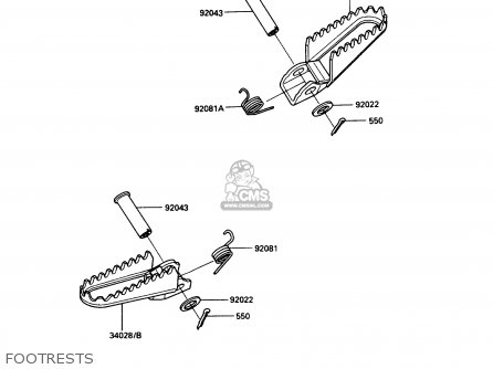 FOOTRESTS - KDX200-C2 1987 USA CANADA