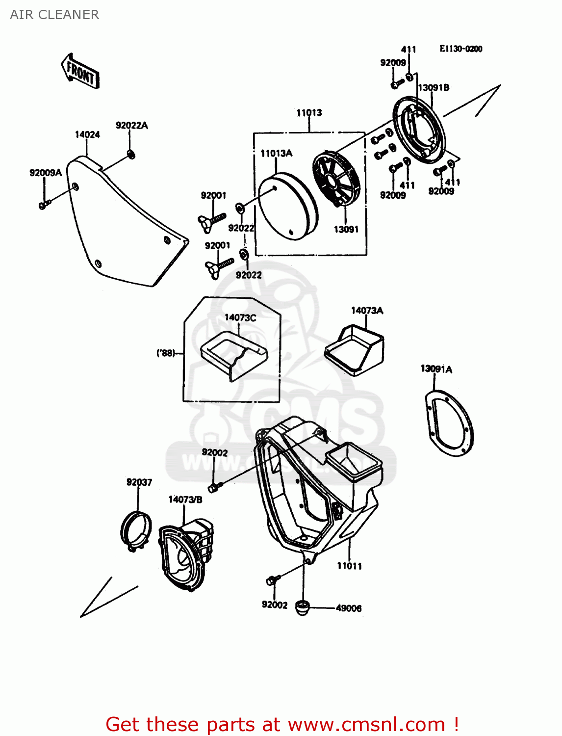 AIR CLEANER KDX200-C3 1988 UNITED KINGDOM AL