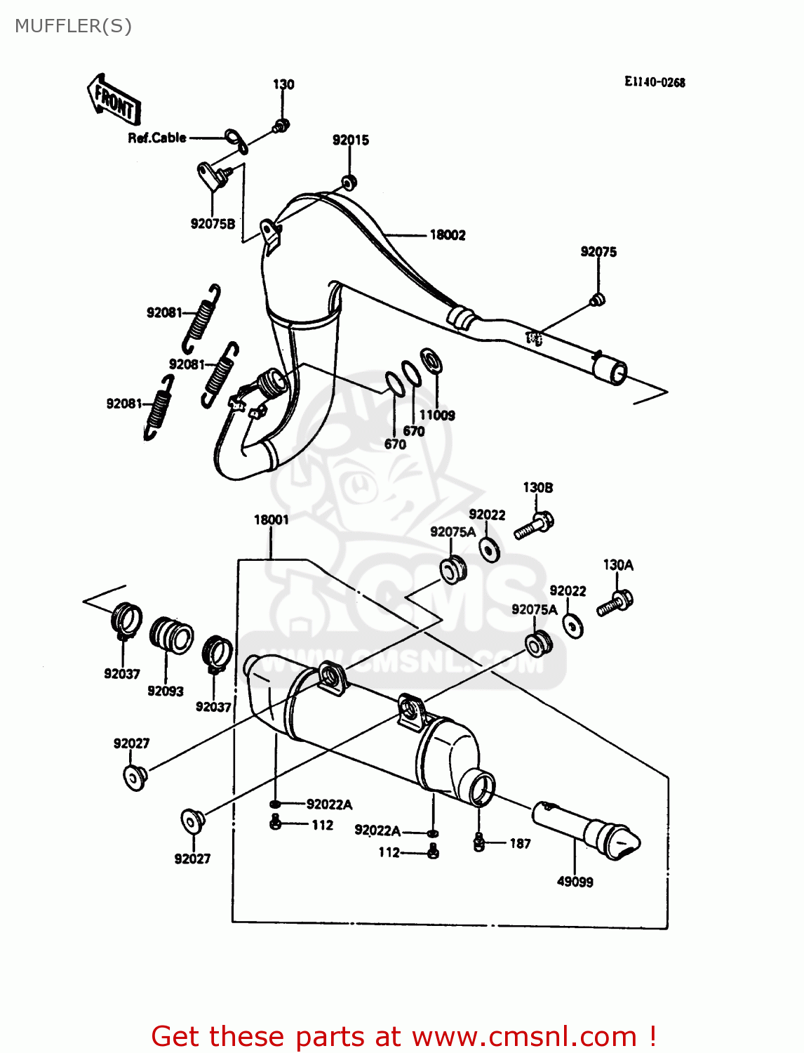 MUFFLER(S) KDX200-C3 1988 UNITED KINGDOM AL