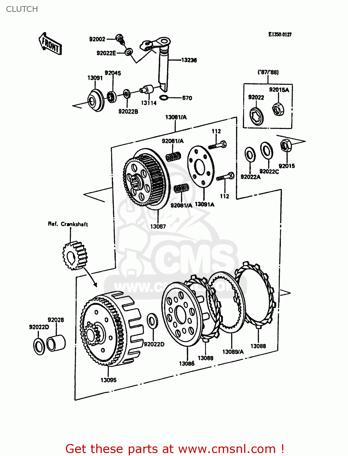 CLUTCH KDX200-C3 1988 UNITED KINGDOM AL