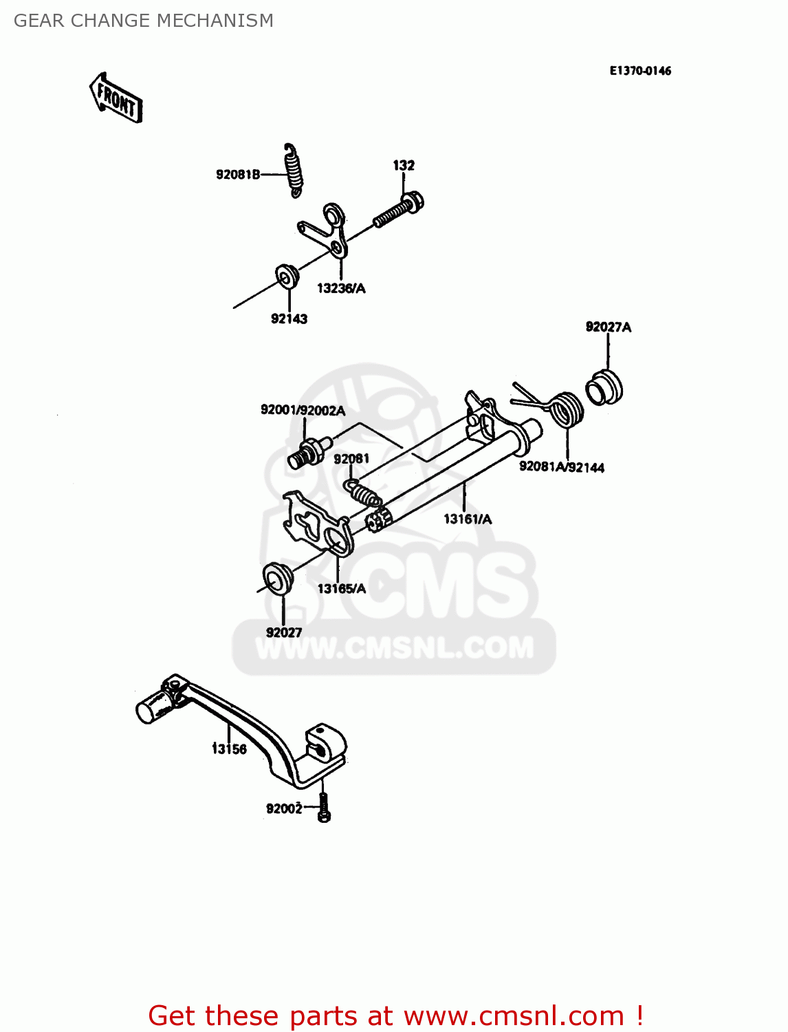 GEAR CHANGE MECHANISM KDX200-C3 1988 UNITED KINGDOM AL