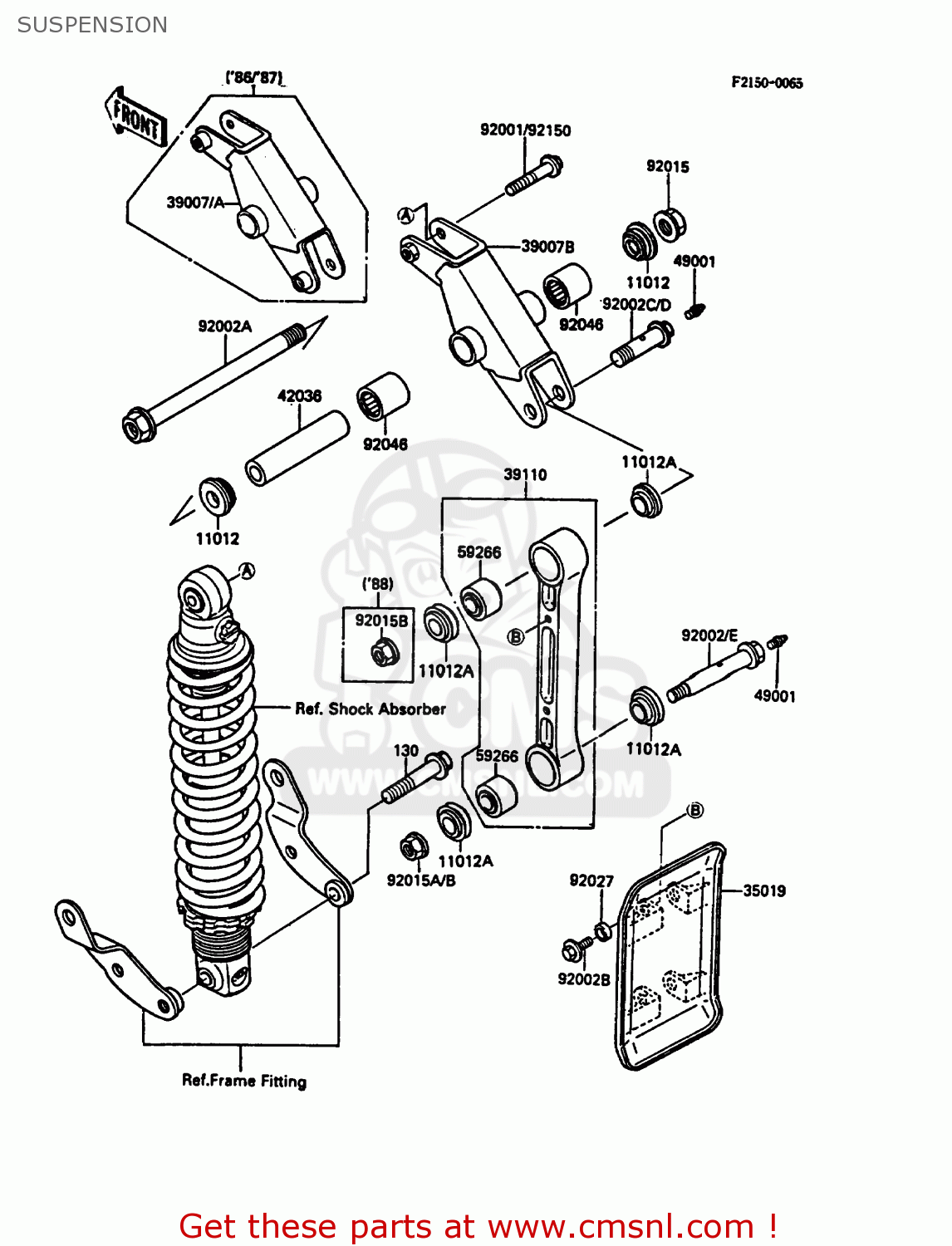 SUSPENSION KDX200-C3 1988 UNITED KINGDOM AL