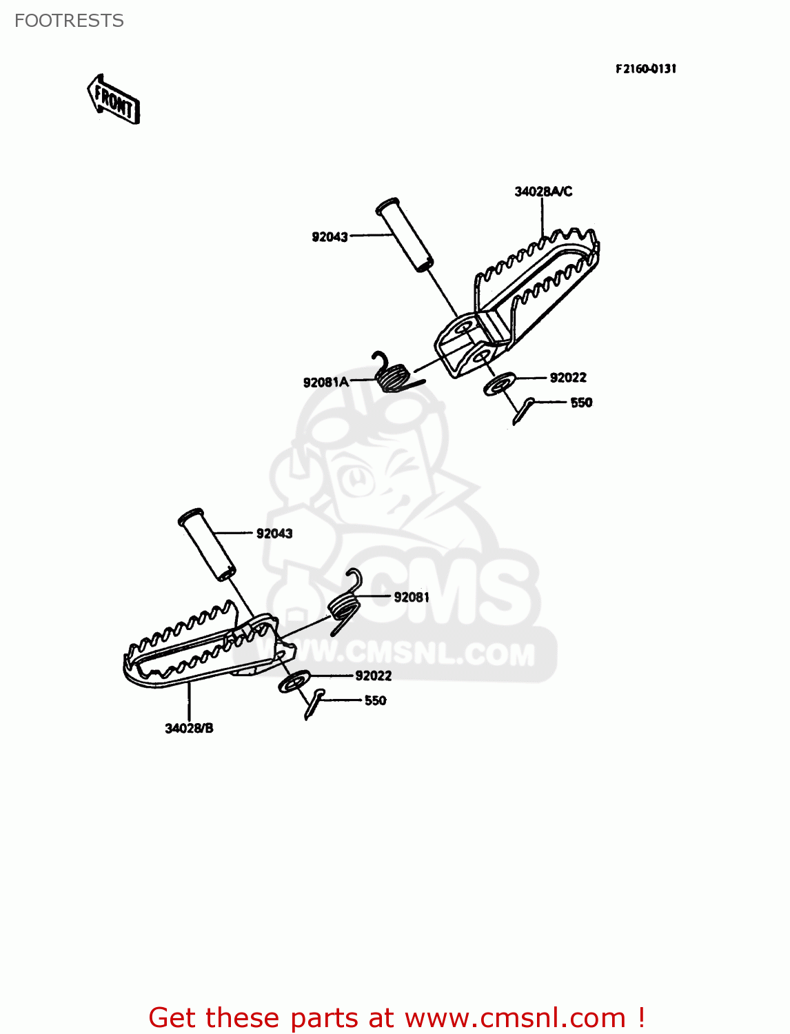 FOOTRESTS KDX200-C3 1988 UNITED KINGDOM AL