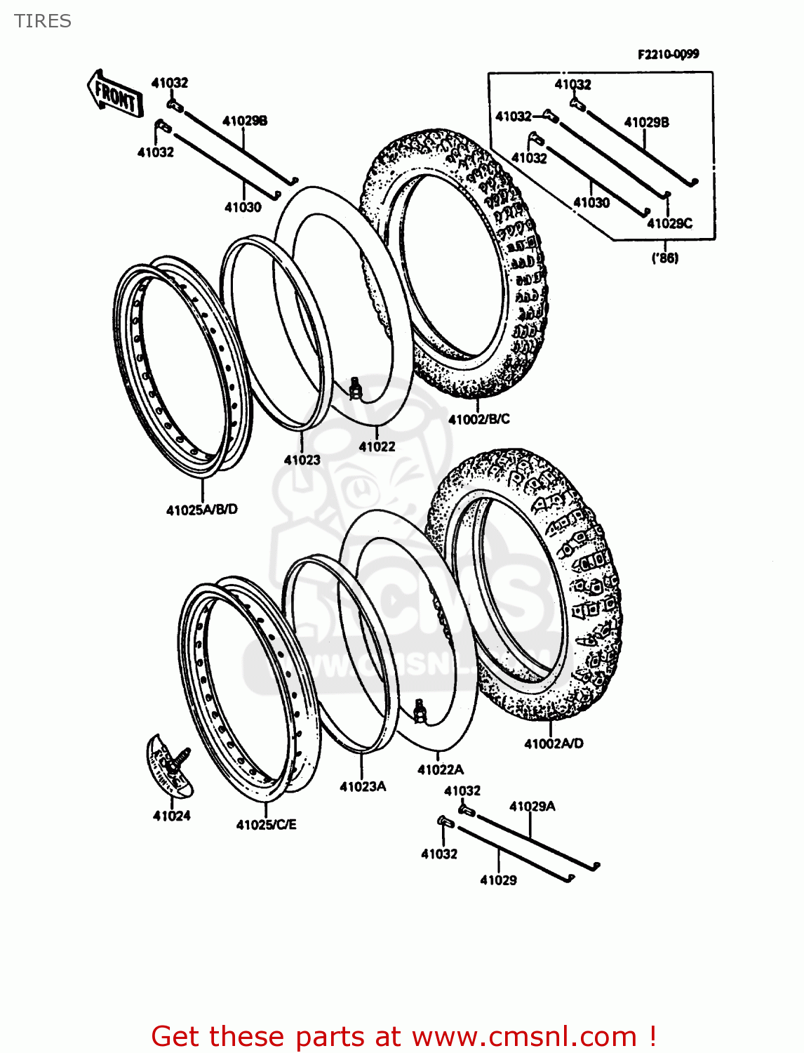 TIRES KDX200-C3 1988 UNITED KINGDOM AL