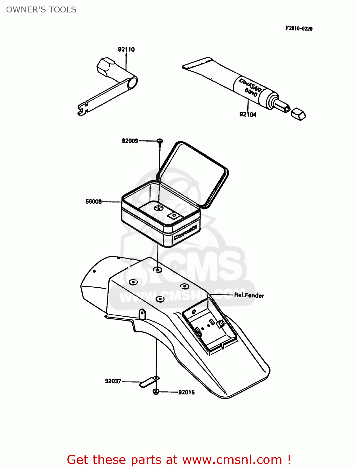 OWNER'S TOOLS KDX200-C3 1988 UNITED KINGDOM AL