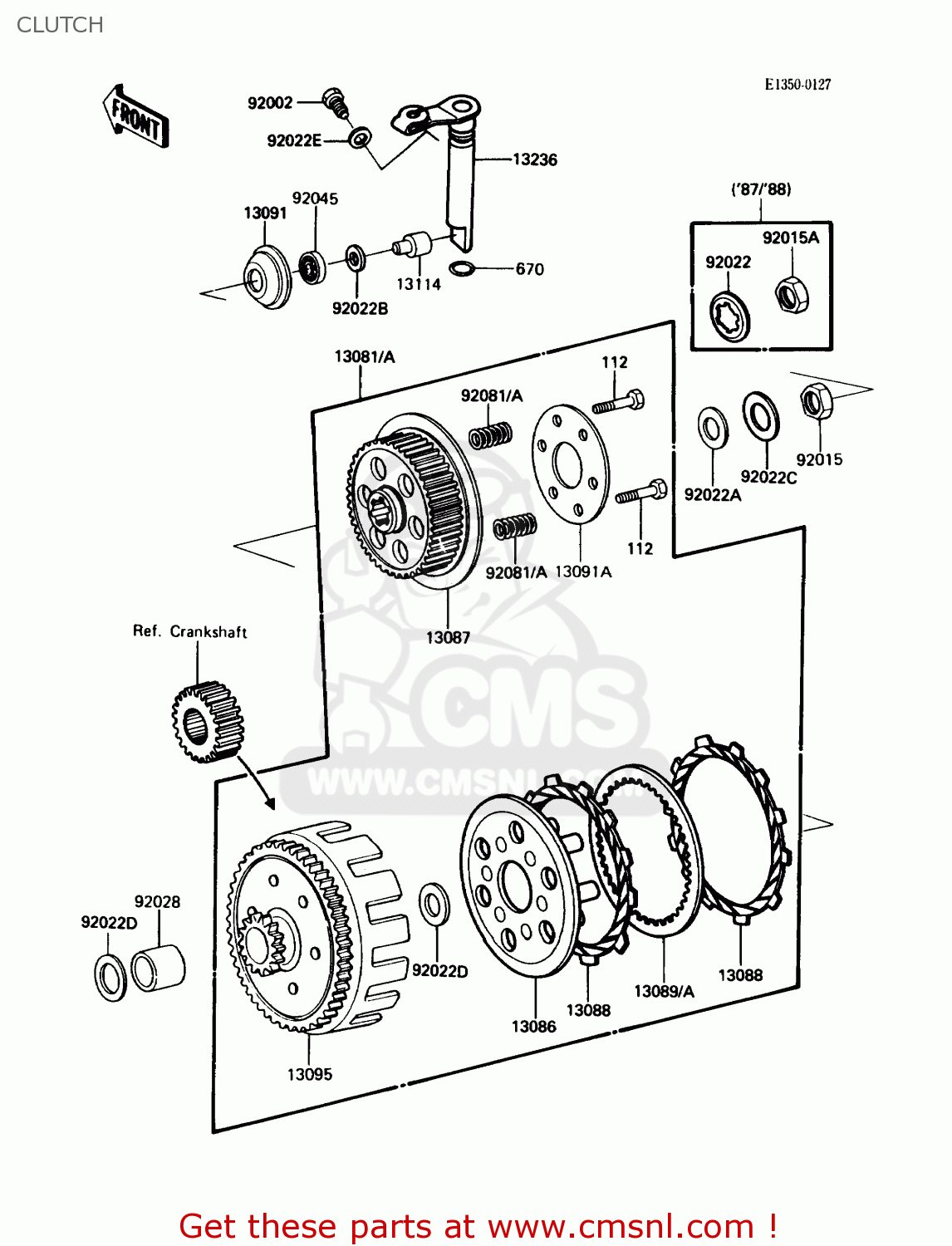 CLUTCH KDX200-C3 1988 USA CANADA