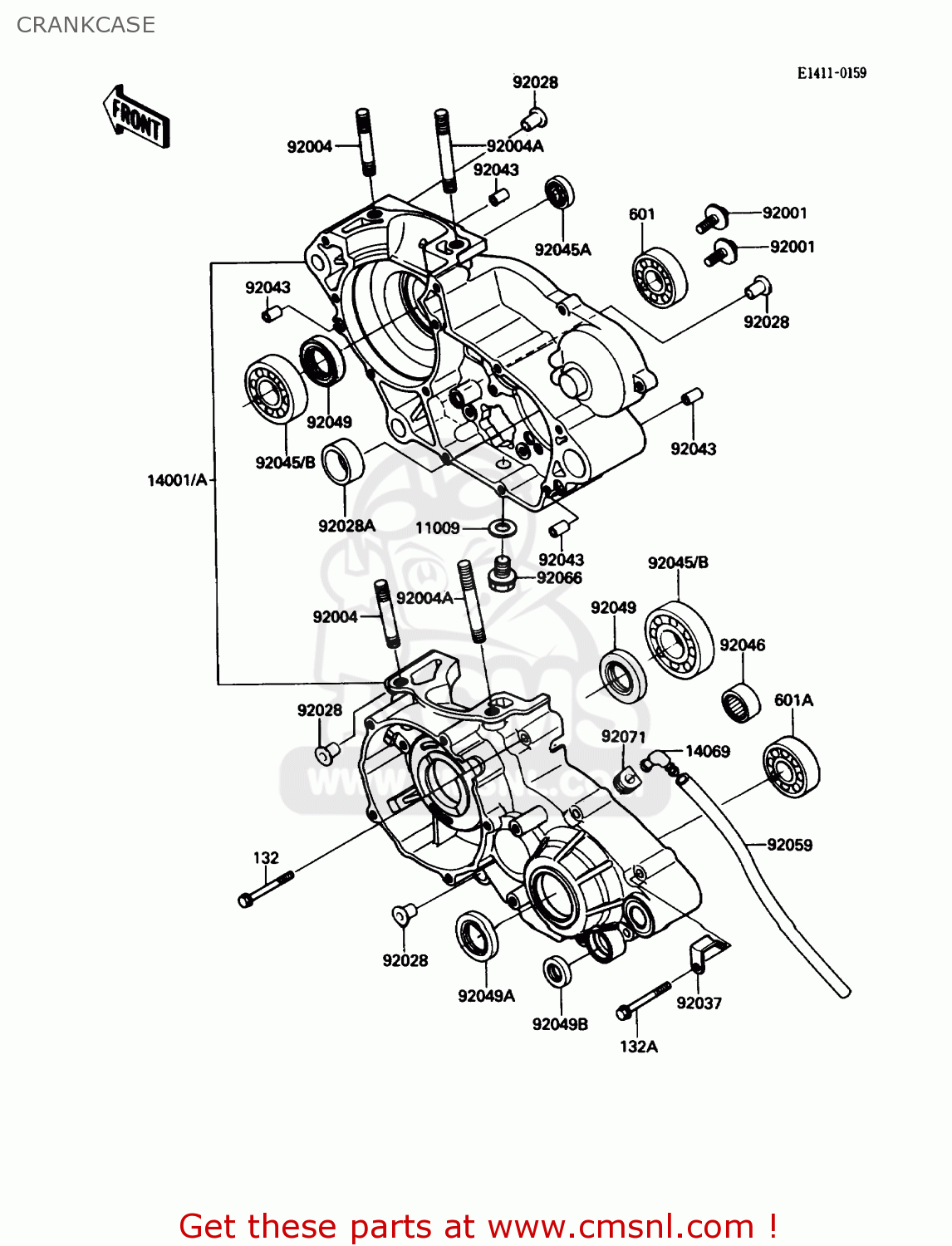 CRANKCASE KDX200-C3 1988 USA CANADA