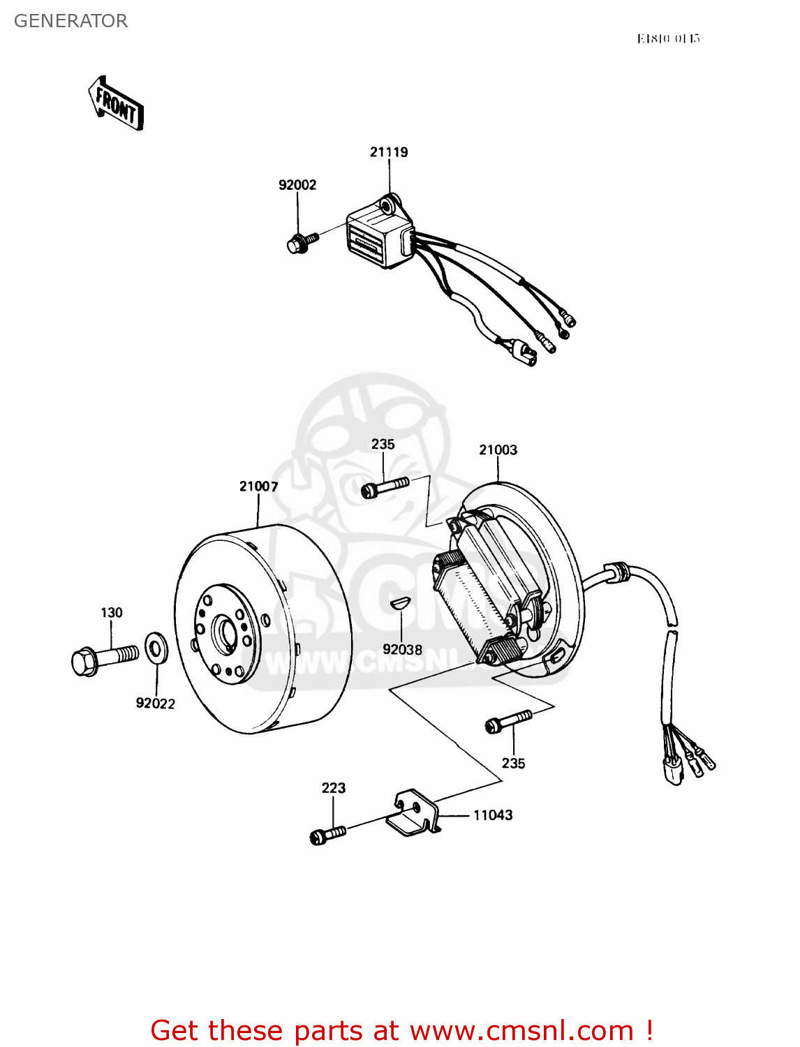 GENERATOR KDX200-C3 1988 USA CANADA