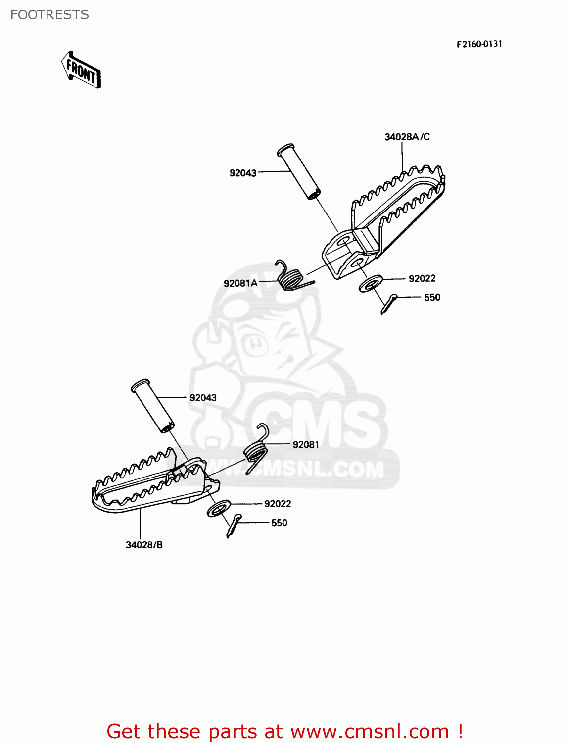 FOOTRESTS KDX200-C3 1988 USA CANADA