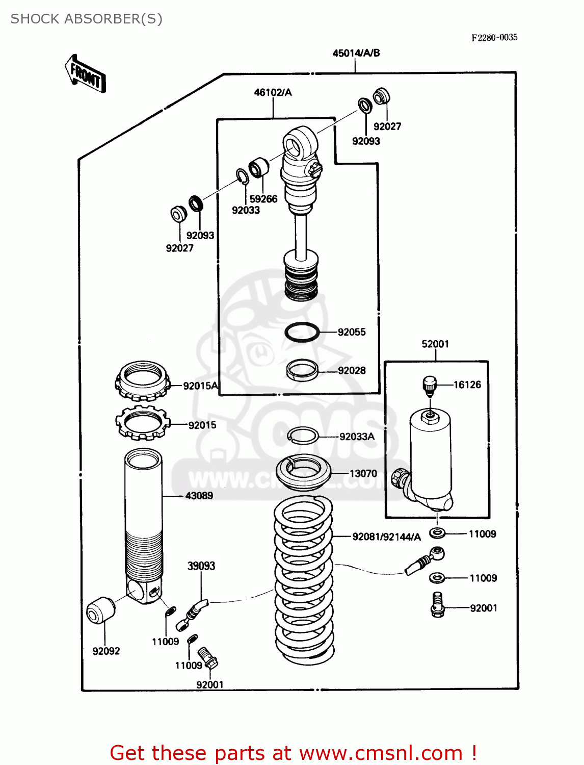 SHOCK ABSORBER(S) KDX200-C3 1988 USA CANADA