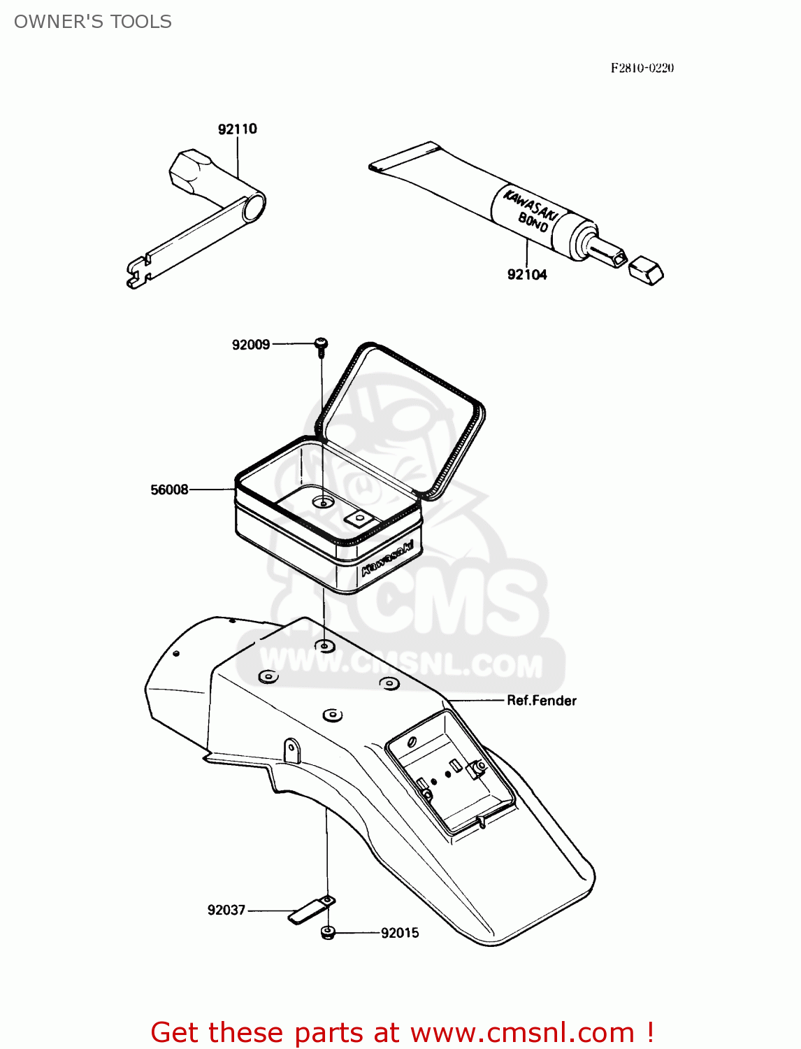 OWNER'S TOOLS KDX200-C3 1988 USA CANADA