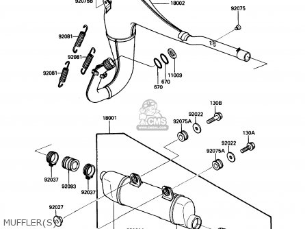 MUFFLER(S) - KDX200-C3 1988 USA CANADA