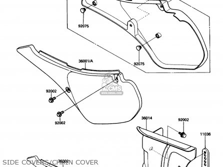 SIDE COVERS/CHAIN COVER - KDX200-C3 1988 USA CANADA