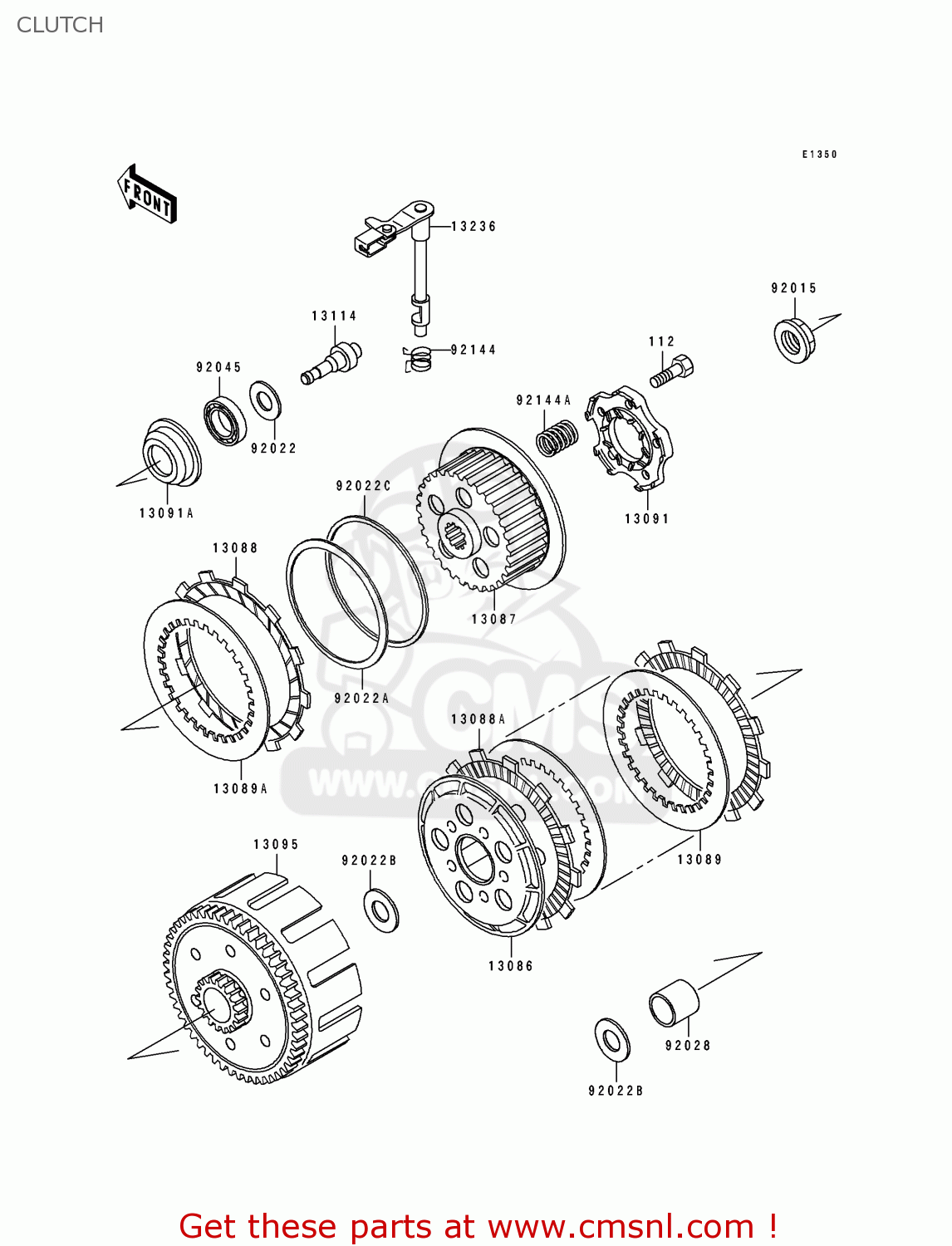 CLUTCH KDX200-E1 1989 UNITED KINGDOM AL