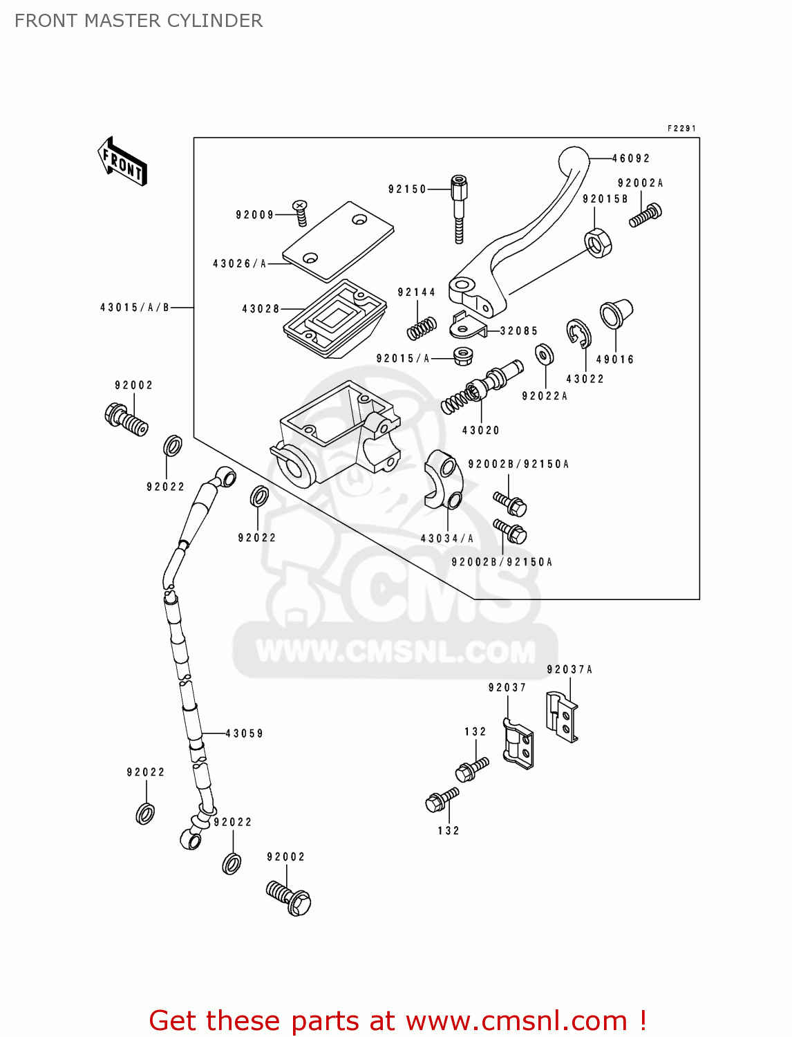 FRONT MASTER CYLINDER KDX200-E1 1989 UNITED KINGDOM AL