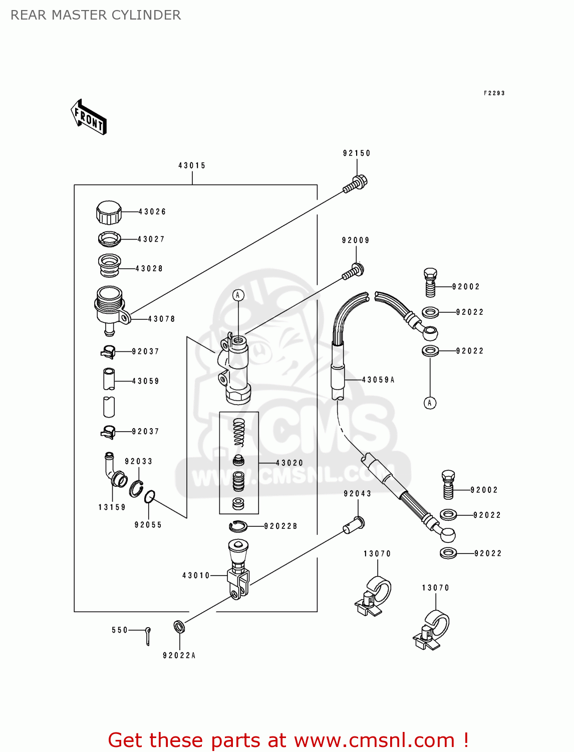 REAR MASTER CYLINDER KDX200-E1 1989 UNITED KINGDOM AL