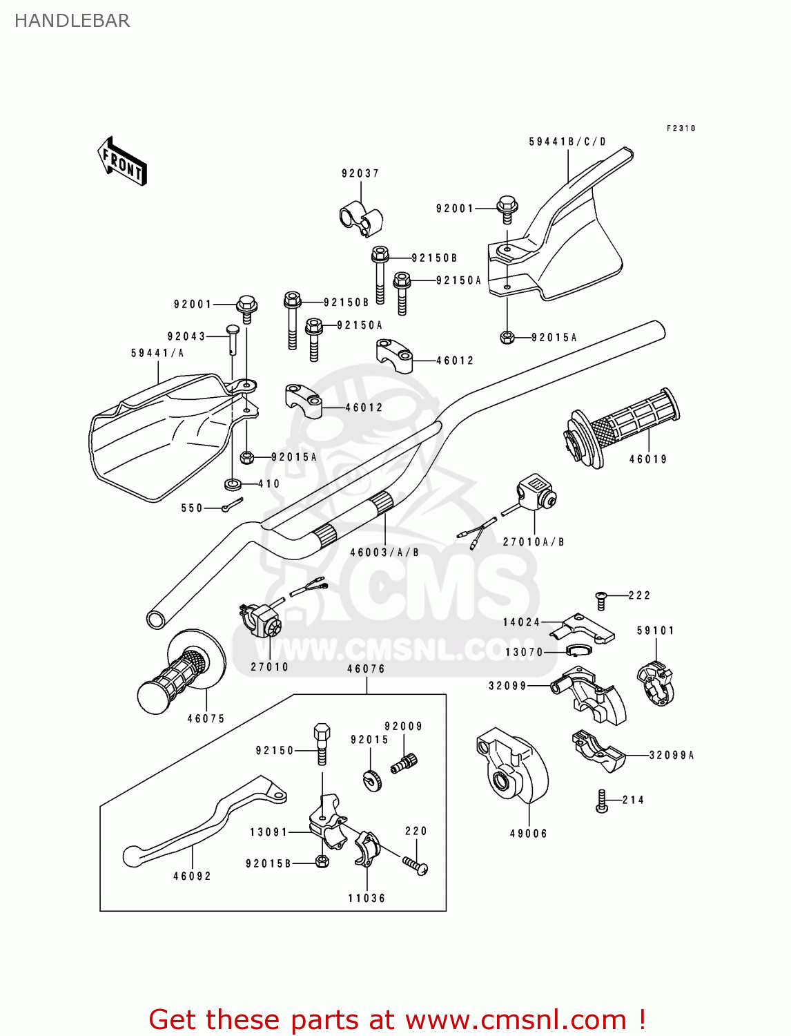 HANDLEBAR KDX200-E1 1989 UNITED KINGDOM AL