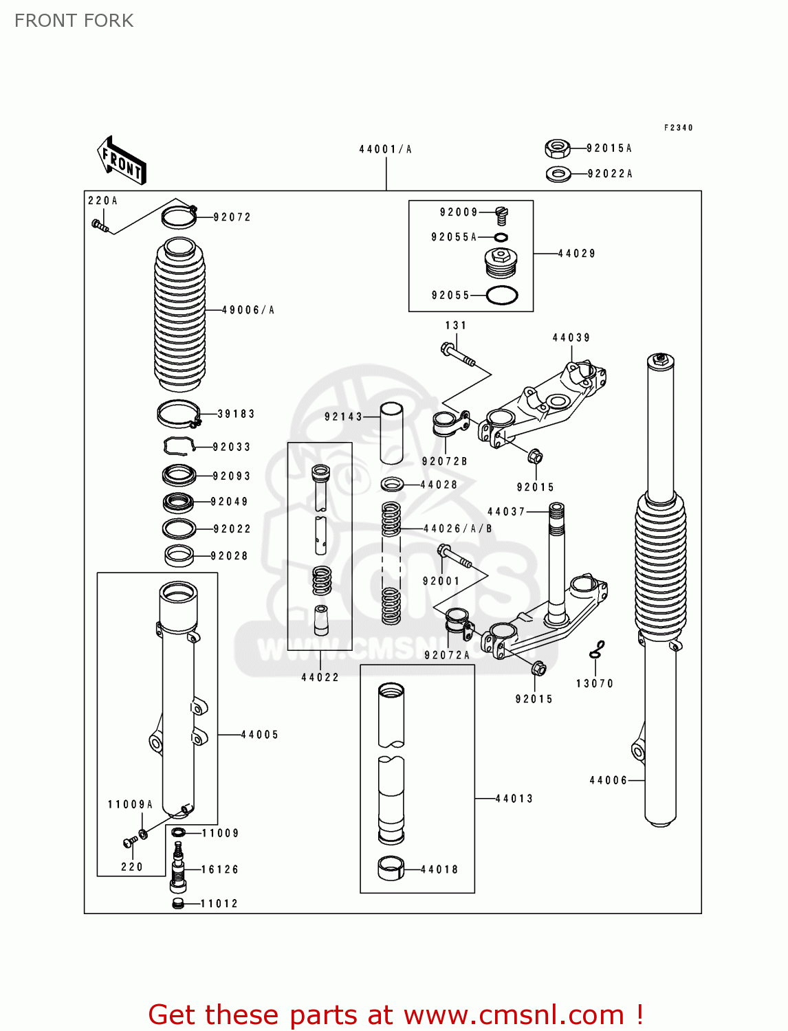 FRONT FORK KDX200-E1 1989 UNITED KINGDOM AL