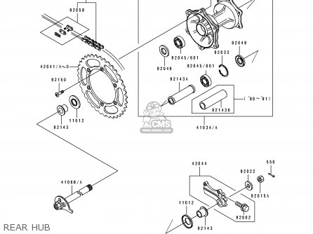 REAR HUB - KDX200-E1 1989 UNITED KINGDOM AL