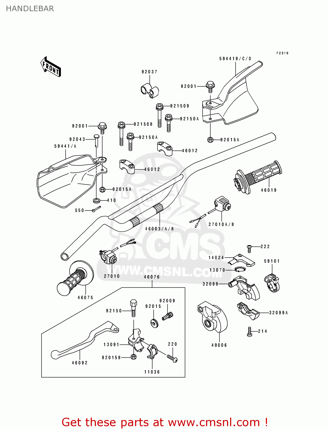 HANDLEBAR KDX200-E1 1989 USA CANADA