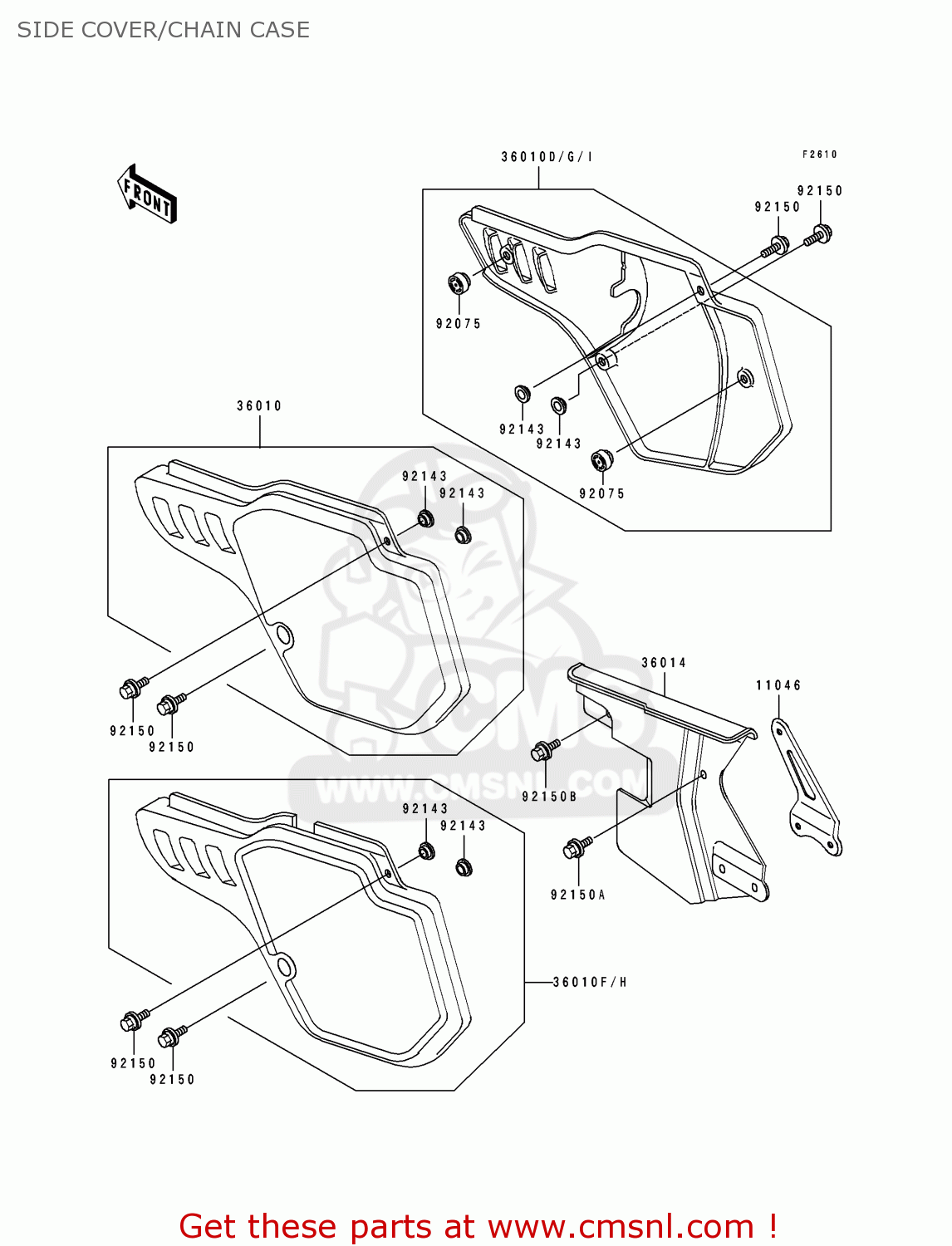 SIDE COVER/CHAIN CASE KDX200-E1 1989 USA CANADA