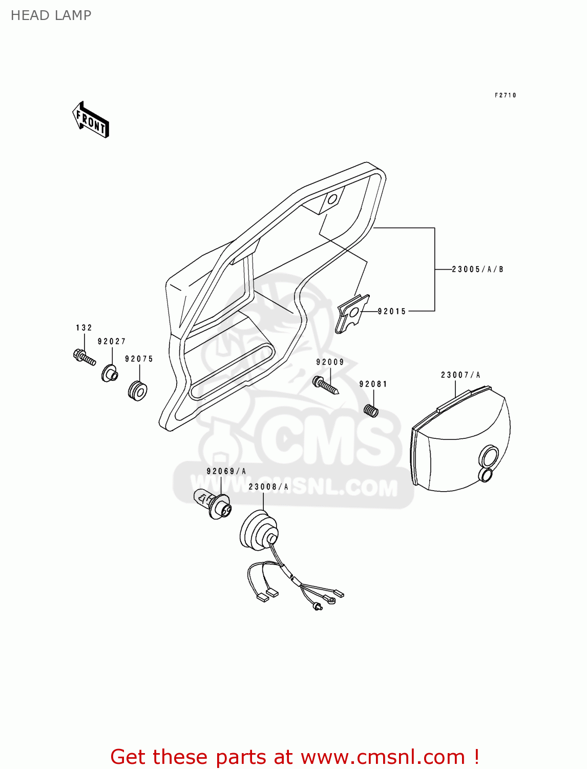 HEAD LAMP KDX200-E1 1989 USA CANADA