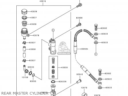 REAR MASTER CYLINDER - KDX200-E1 1989 USA CANADA