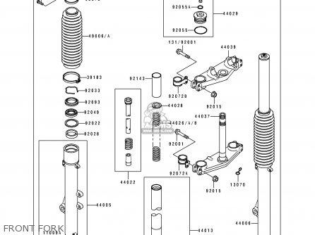 FRONT FORK - KDX200-E1 1989 USA CANADA