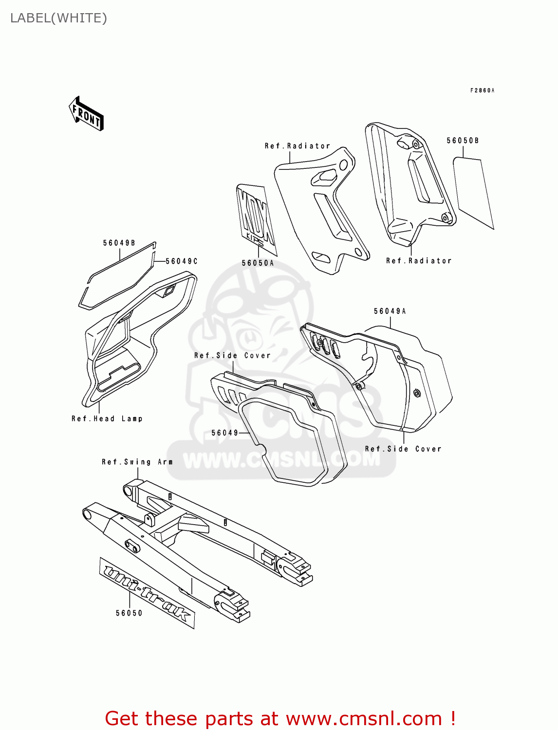 LABEL(WHITE) KDX200-E2 1990 UNITED KINGDOM AL AS