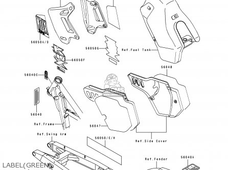 LABEL(GREEN) - KDX200-E2 1990 UNITED KINGDOM AL AS