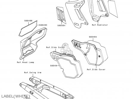 LABEL(WHITE) - KDX200-E2 1990 UNITED KINGDOM AL AS
