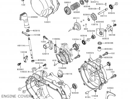 ENGINE COVER - KDX200-E2 1990 USA CANADA
