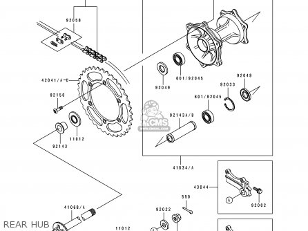 REAR HUB - KDX200-E2 1990 USA CANADA