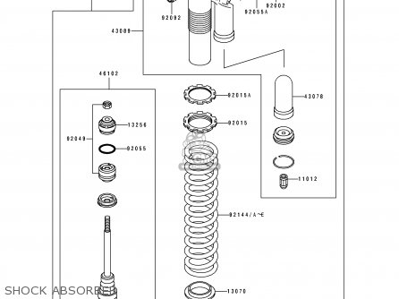 SHOCK ABSORBER - KDX200-E2 1990 USA CANADA