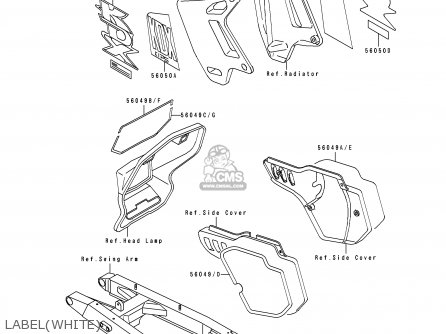 LABEL(WHITE) - KDX200-E2 1990 USA CANADA