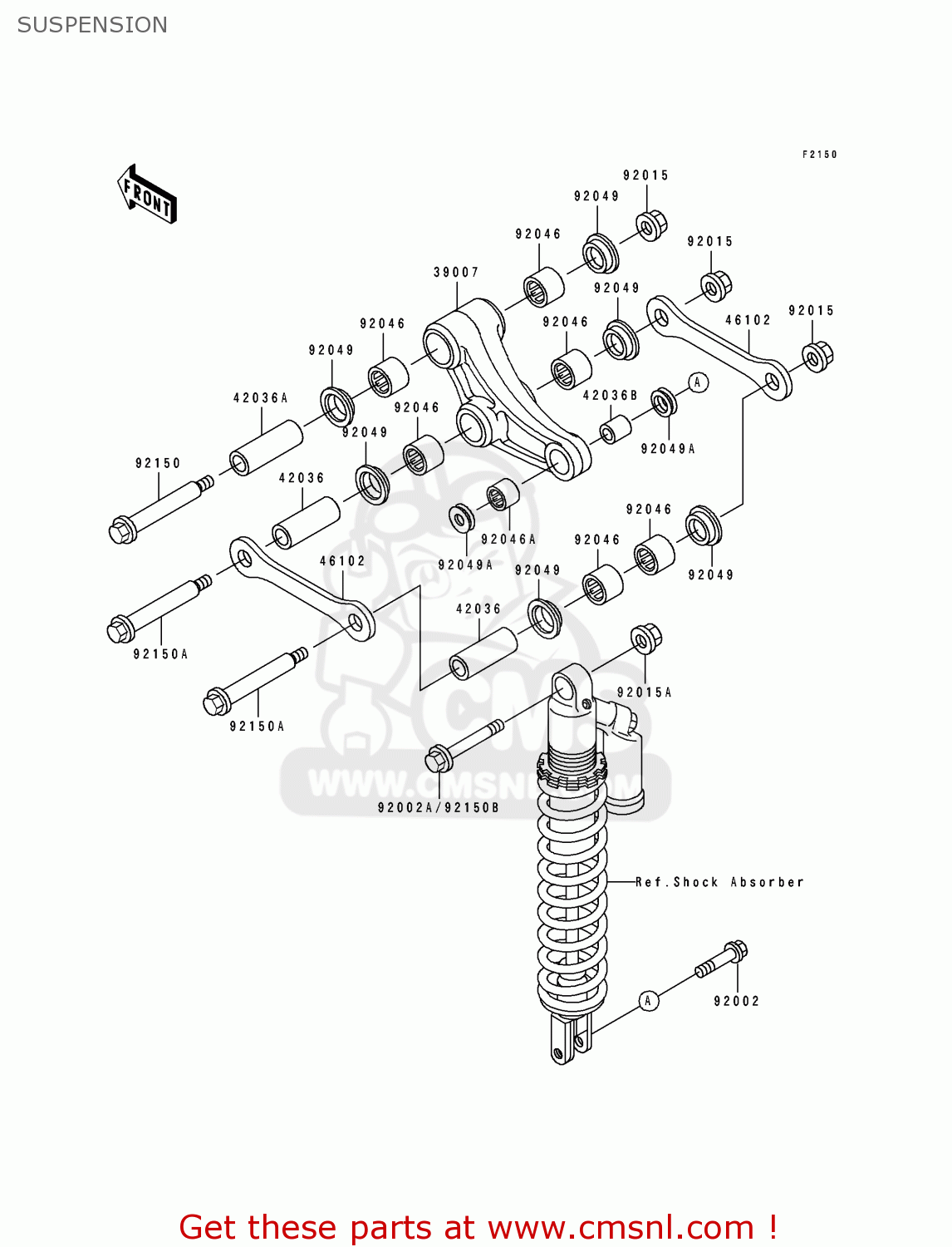 Kawasaki KDX200-E3 1991 UNITED KINGDOM AL SUSPENSION - buy original ...