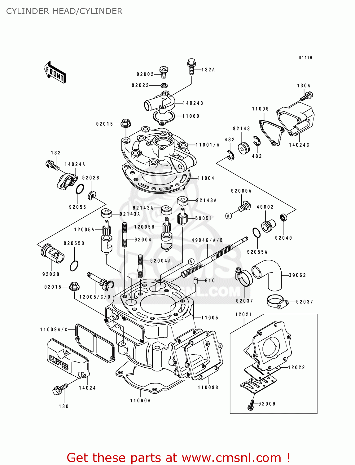 CYLINDER HEAD/CYLINDER KDX200-E3 1991 UNITED KINGDOM AL