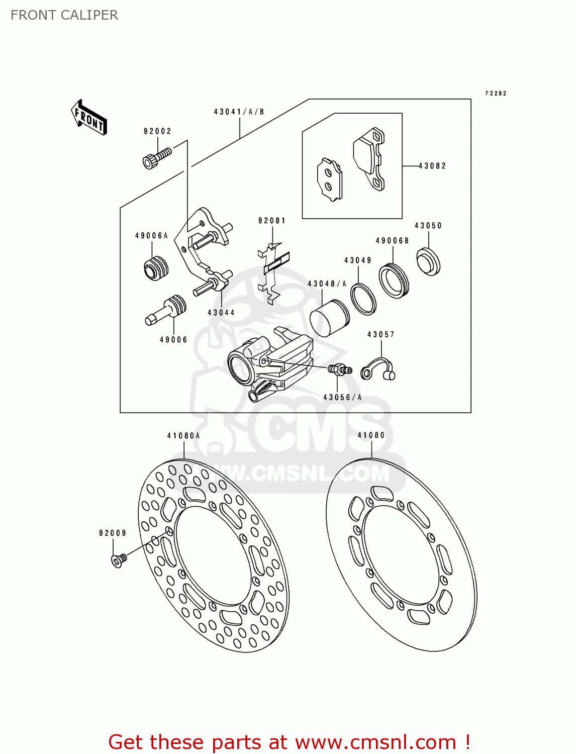 FRONT CALIPER KDX200-E3 1991 UNITED KINGDOM AL