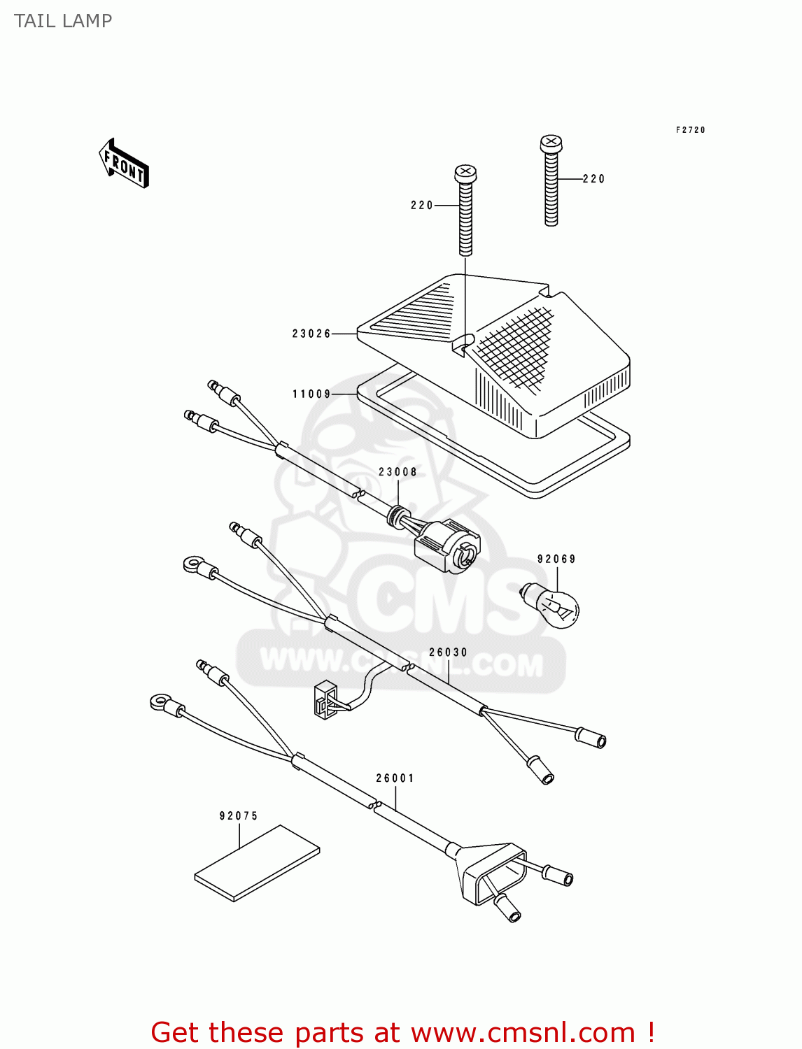 TAIL LAMP KDX200-E3 1991 UNITED KINGDOM AL